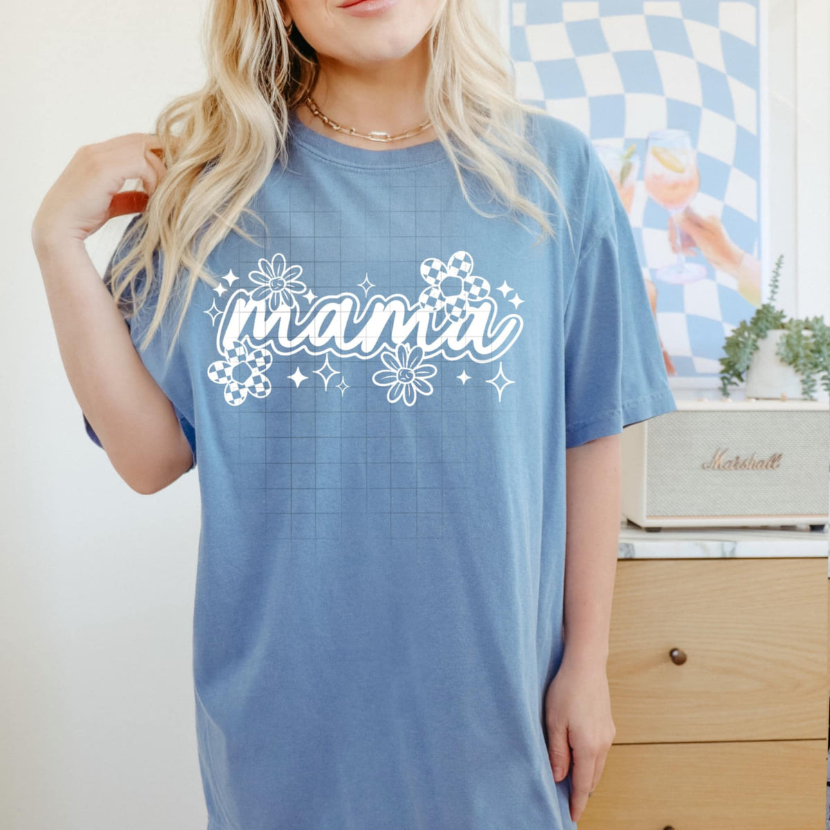 Mama doodles WHITE (CSC) 98732 DTF transfer