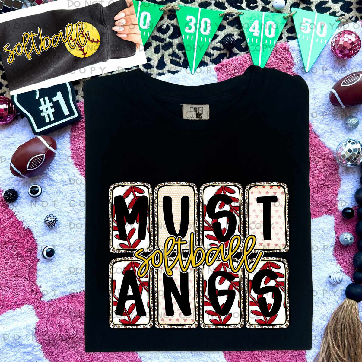 Mustangs Softball FRONT (caplinger) 82640 DTF transfer