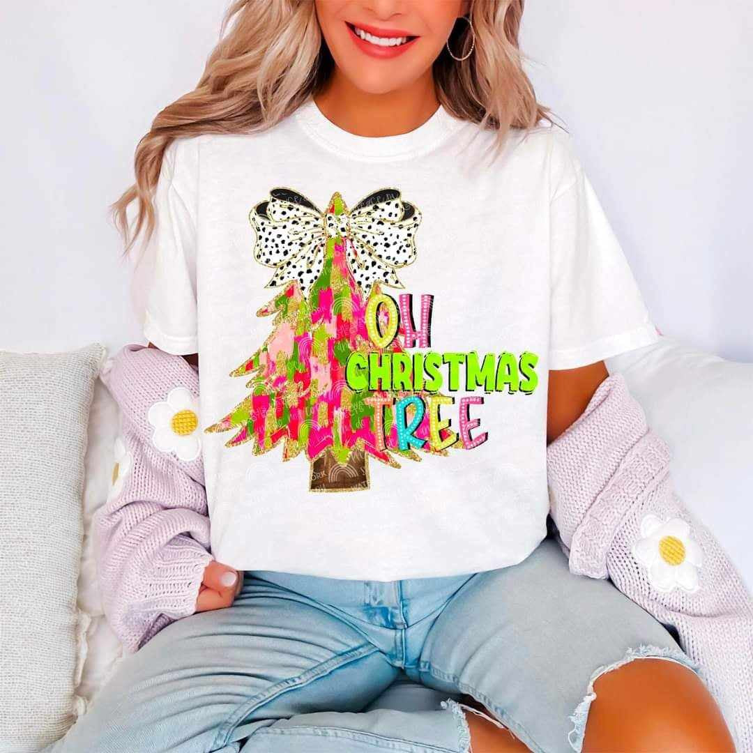 Oh Christmas tree brushstroke tree (DDD) 70261 DTF transfer