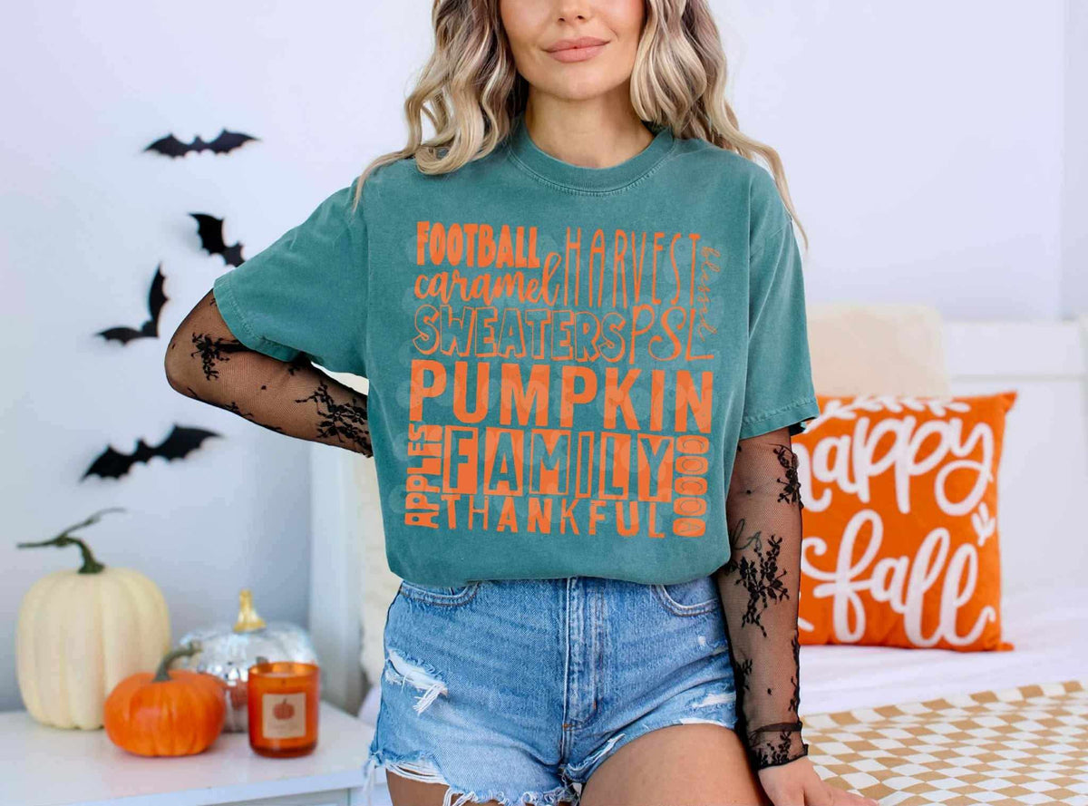 Football harvest caramel pumpkins ORANGE  (c’s) DTF transfer