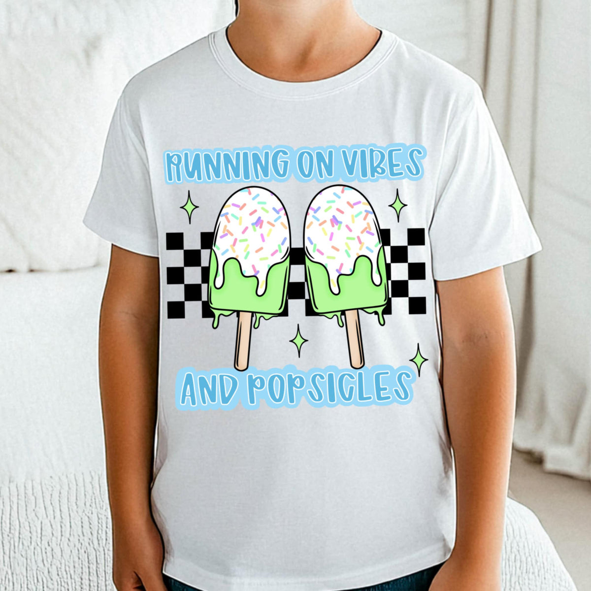 Running on vibes and popsicles BOY (CMD) 99599 DTF transfer