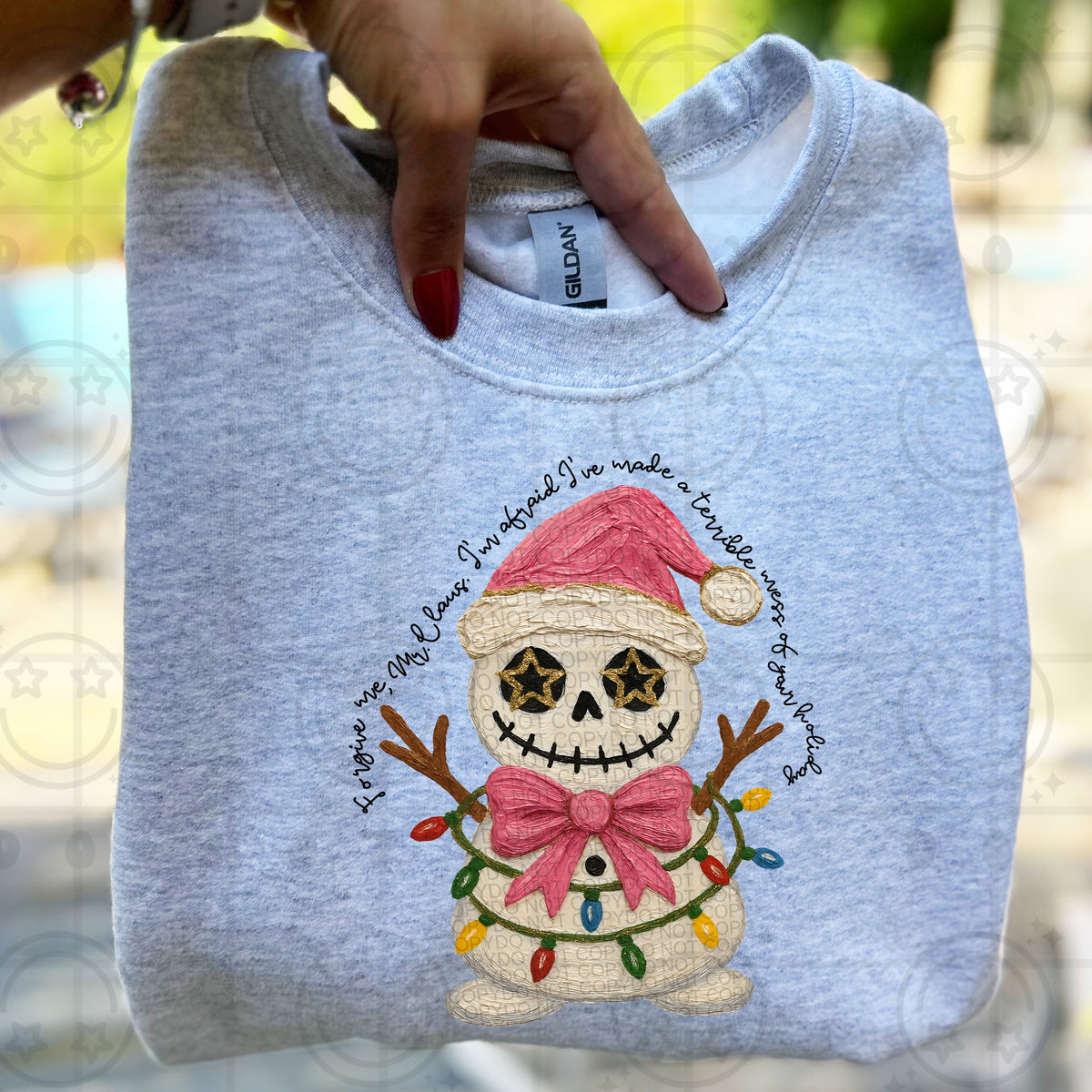 Jack snowman wrapped in lights (HW) DTF transfer