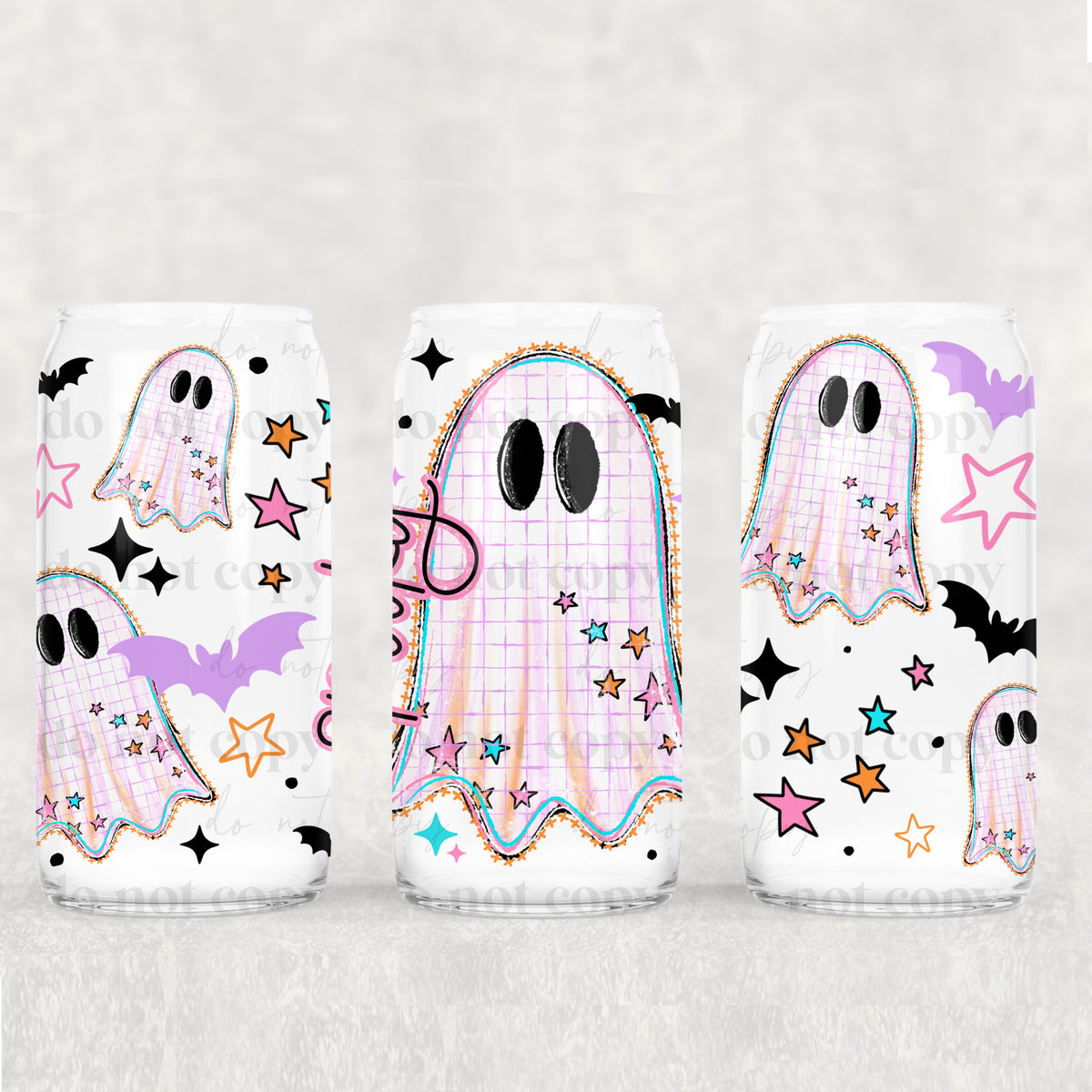 Spooky colorful ghost (CSC) UV DTF WRAP