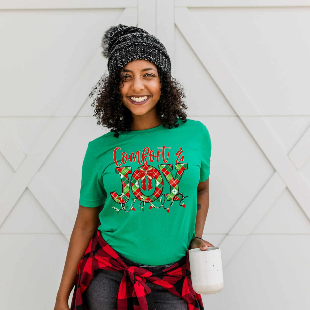 Comfort and Joy red and green plaid (s&g) DTF Transfer