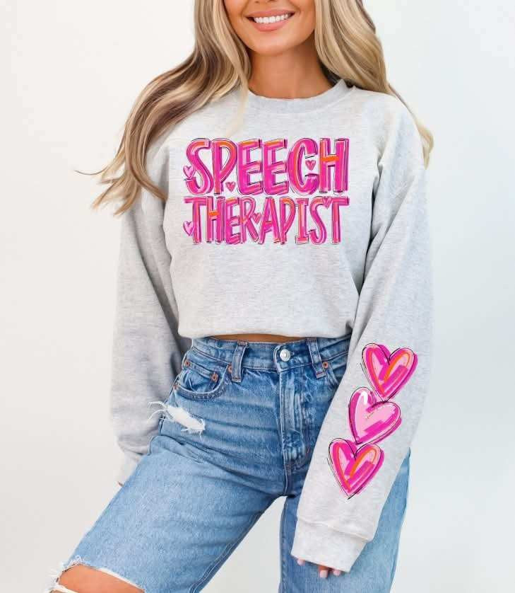 Speech therapist pink brushstroke FRONT (S&G) 79650 DTF transfer