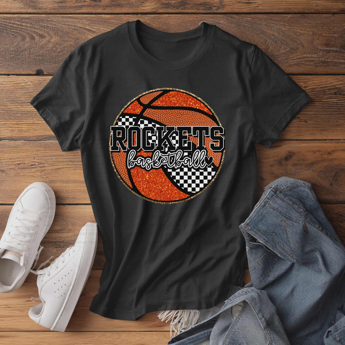 Rockets Checker Basketball (revel) DTF Transfer