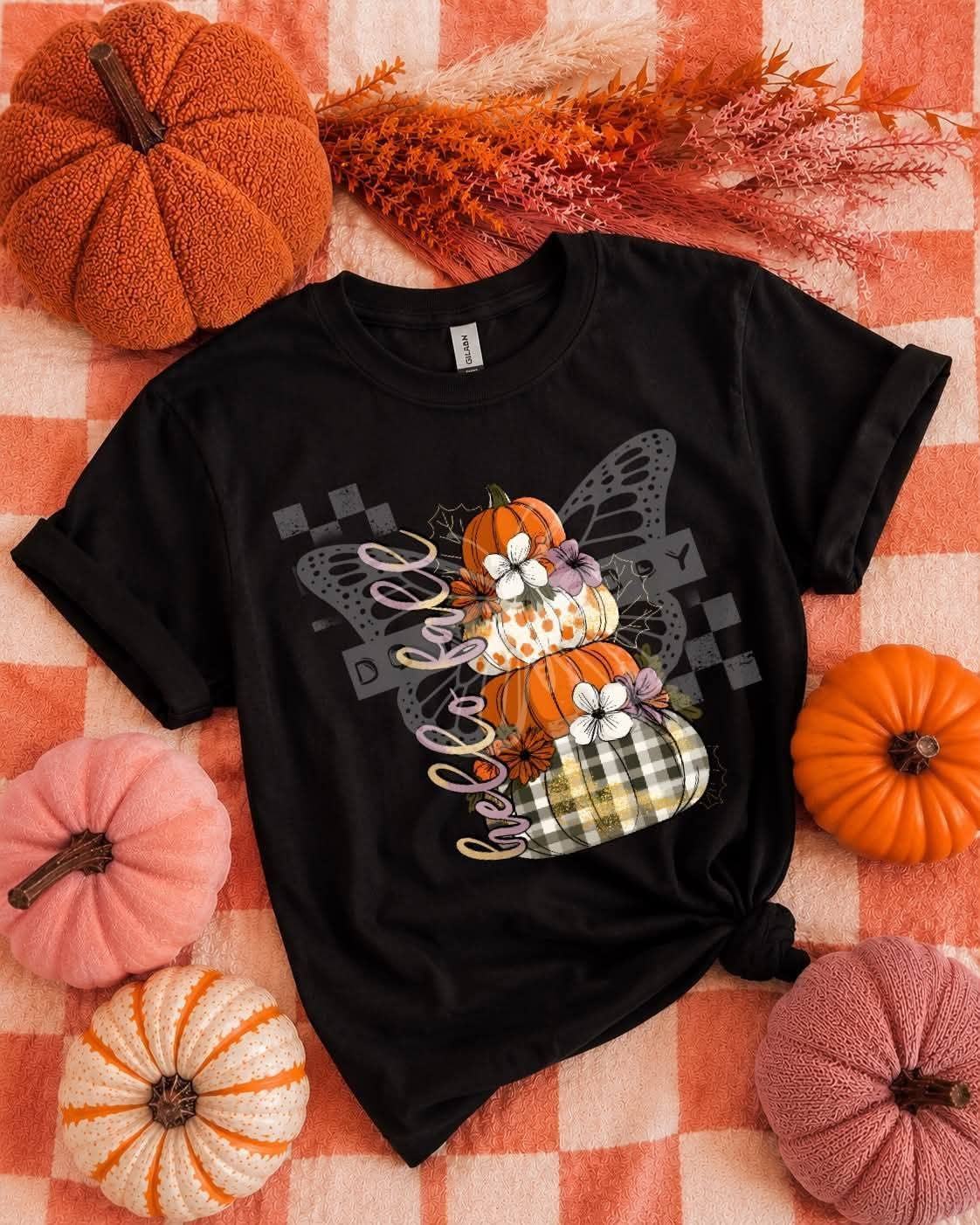 Hello fall stacked pumpkins Sunday Special DTF transfer