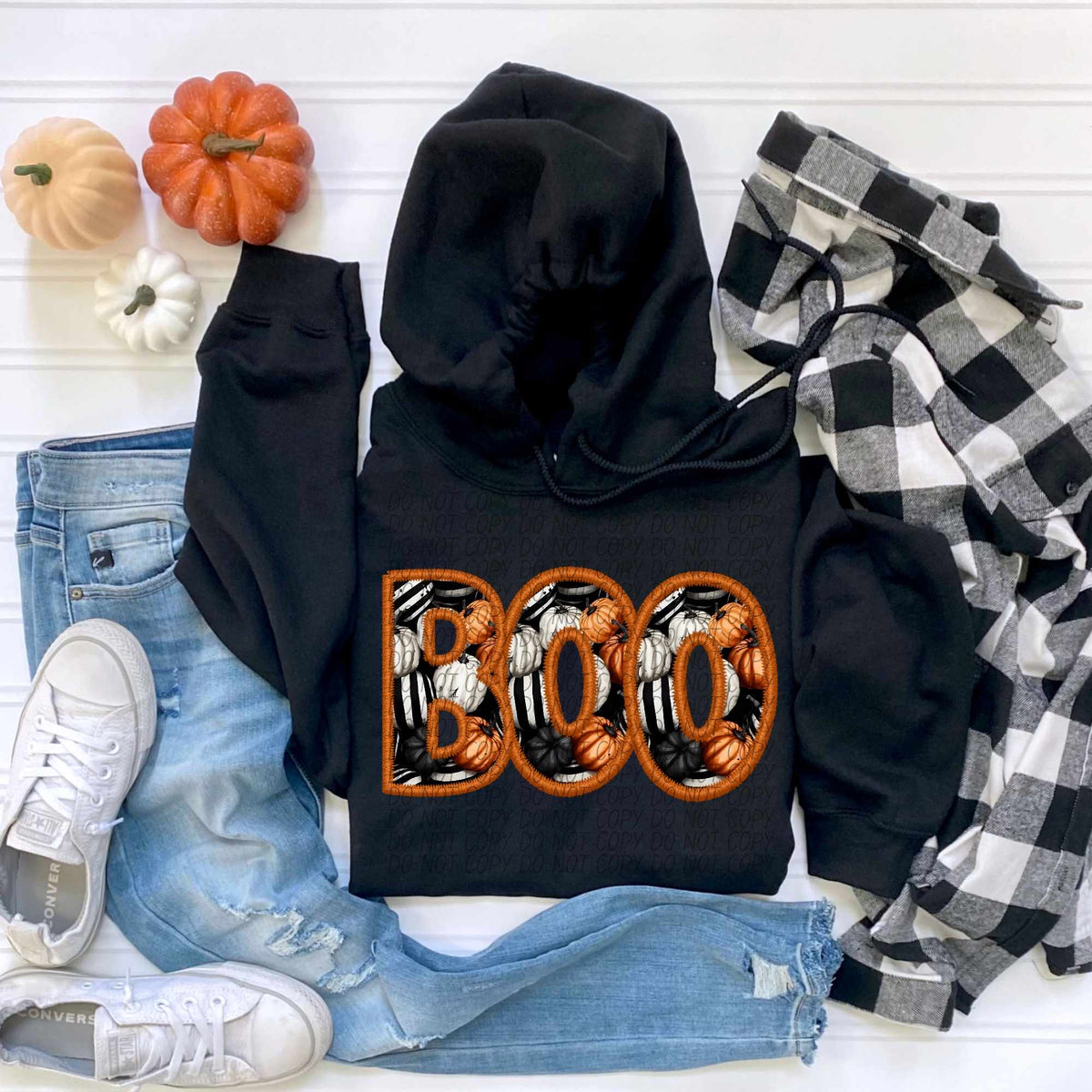 Boo orange outline (CITY) 55911 DTF transfer