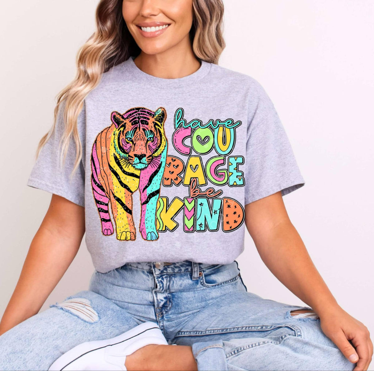 Have courage be kind tiger 98889 DTF transfer