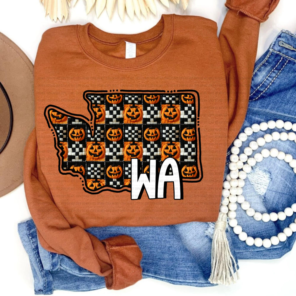 Washington pumpkin checker REVEL DTF transfer