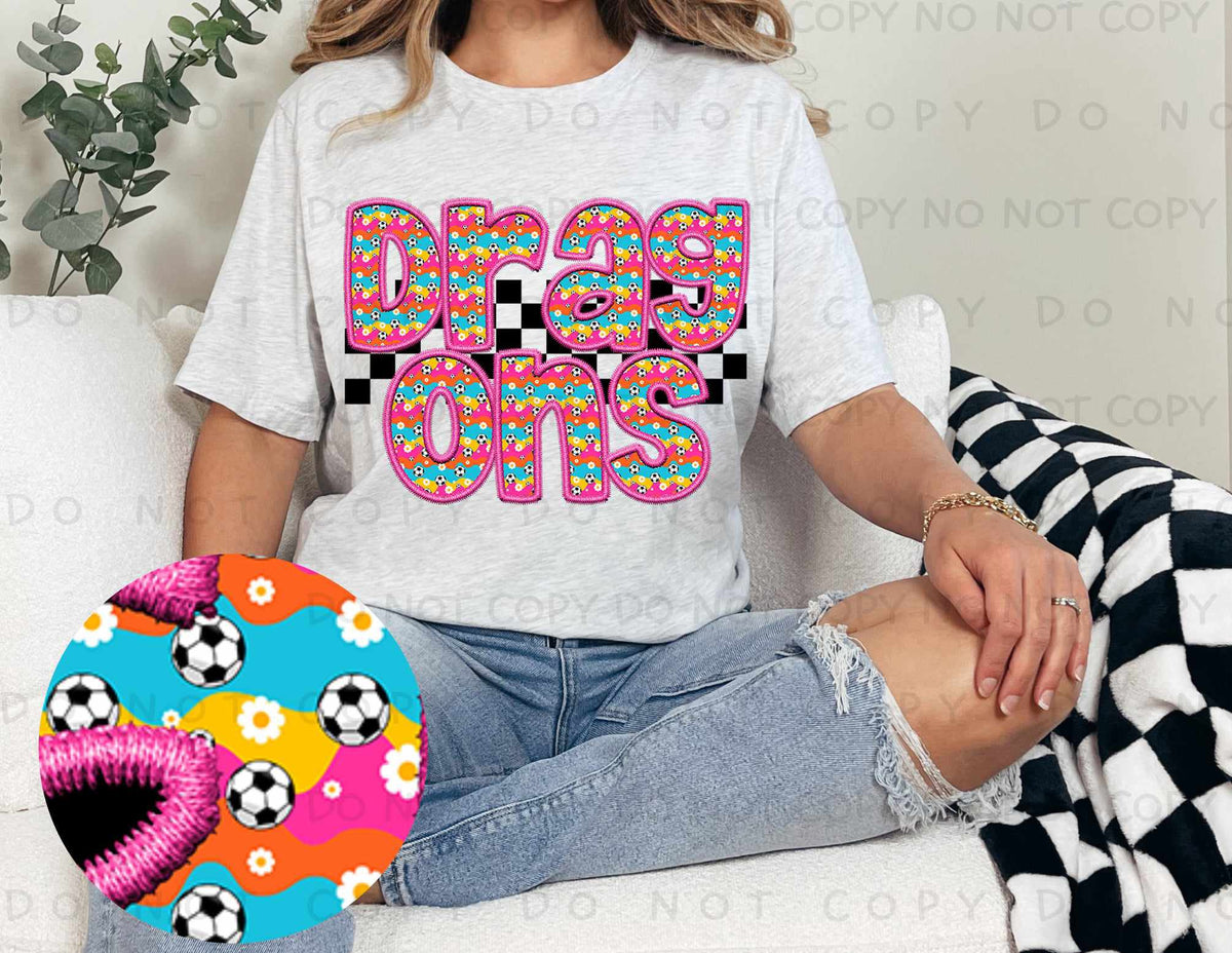 Dragons colorful soccer filled (caplinger) 77446 DTF transfer