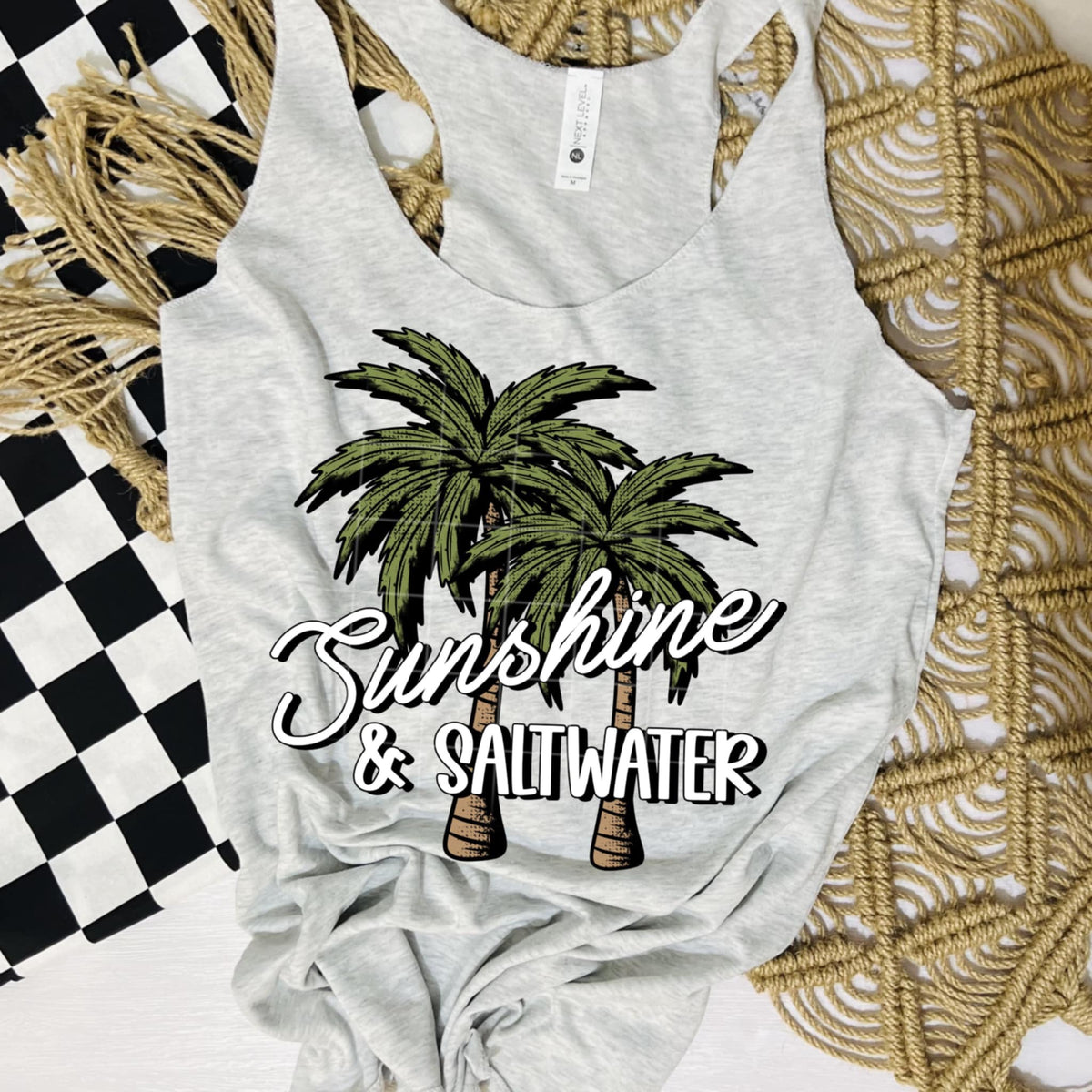 Sunshine & saltwater green palm (CSC) 99349 DTF transfer