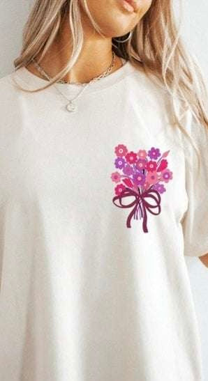 Pink and purple flowers 65210 DTF transfer