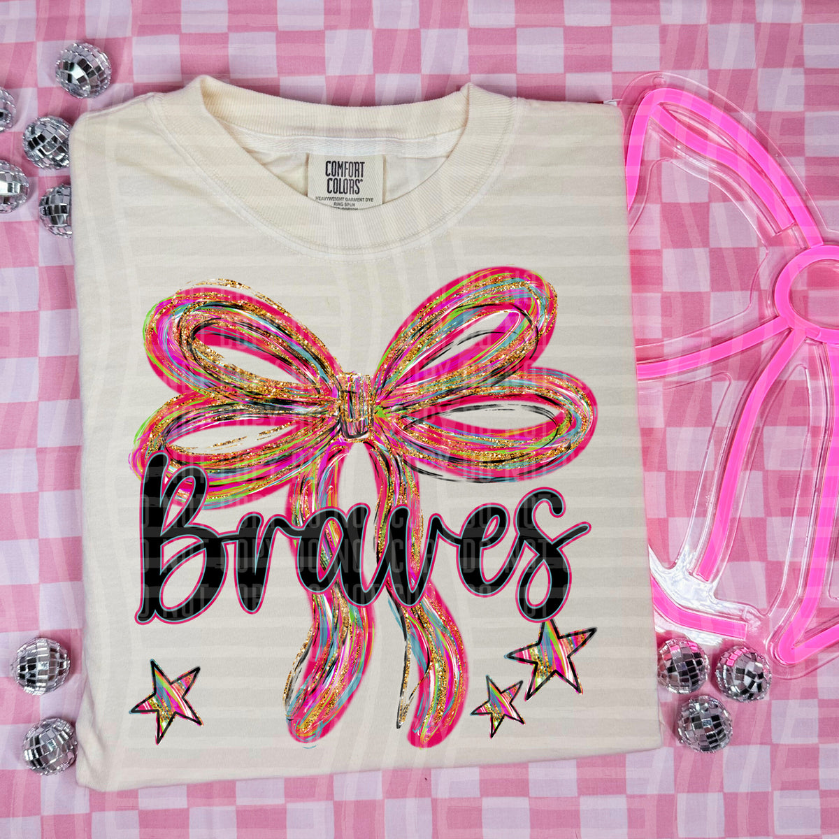 Braves Whimsical Bow (caplinger) DTF transfer