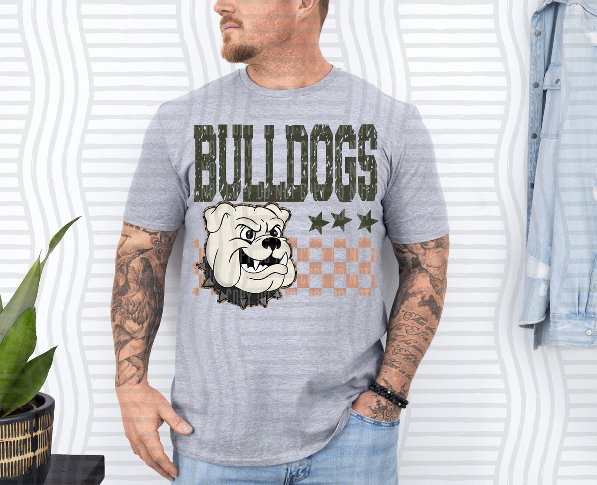 Tan Spike Bulldog Tan Checker (Caplinger) DTF Transfers