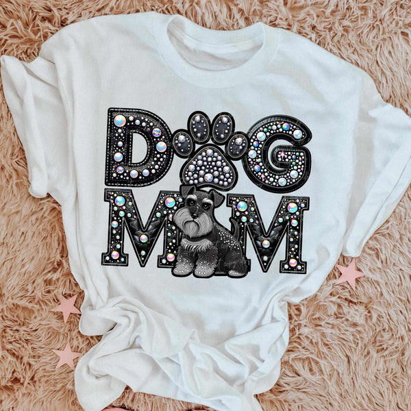 Schnauzer Dog mom rhinestone 49057 DTF transfer