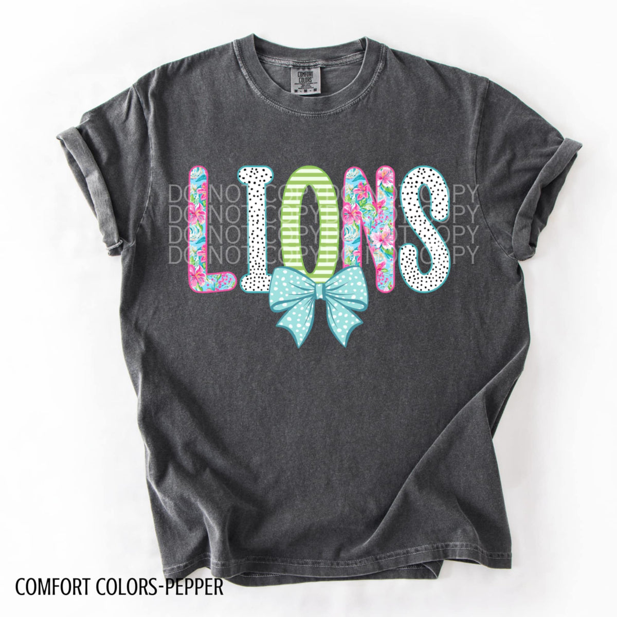 Lions blue bow (CSG) 92413 DTF transfer