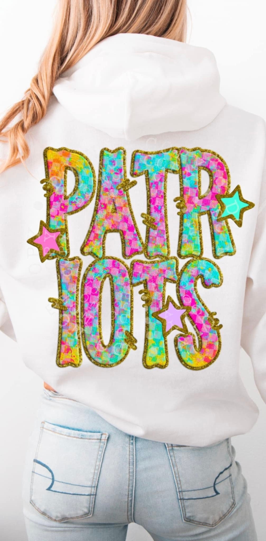 Patriots colorful checkered (C’s) 91487 DTF transfer