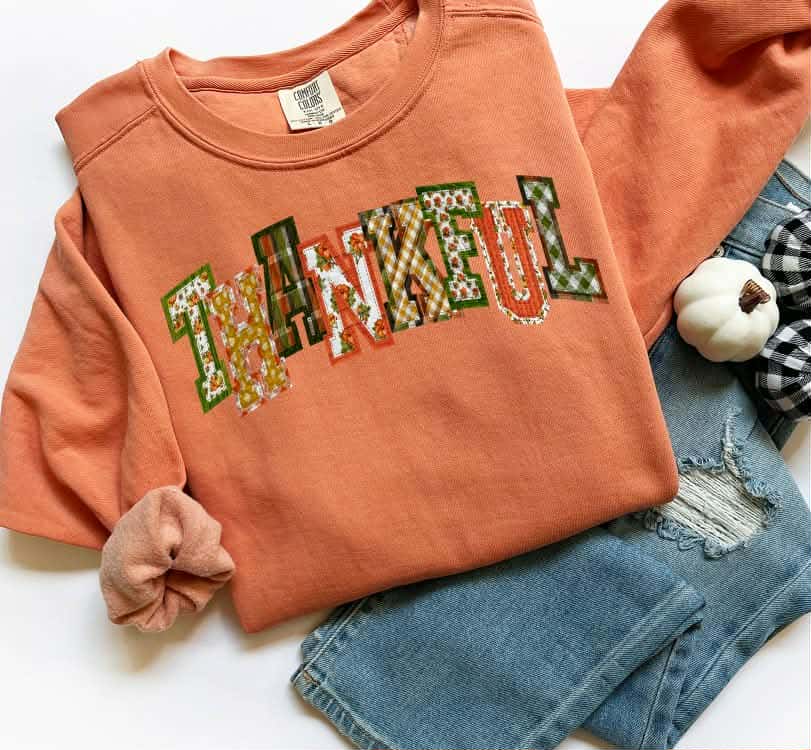 Thankful Fall Letters S&G DTF transfer