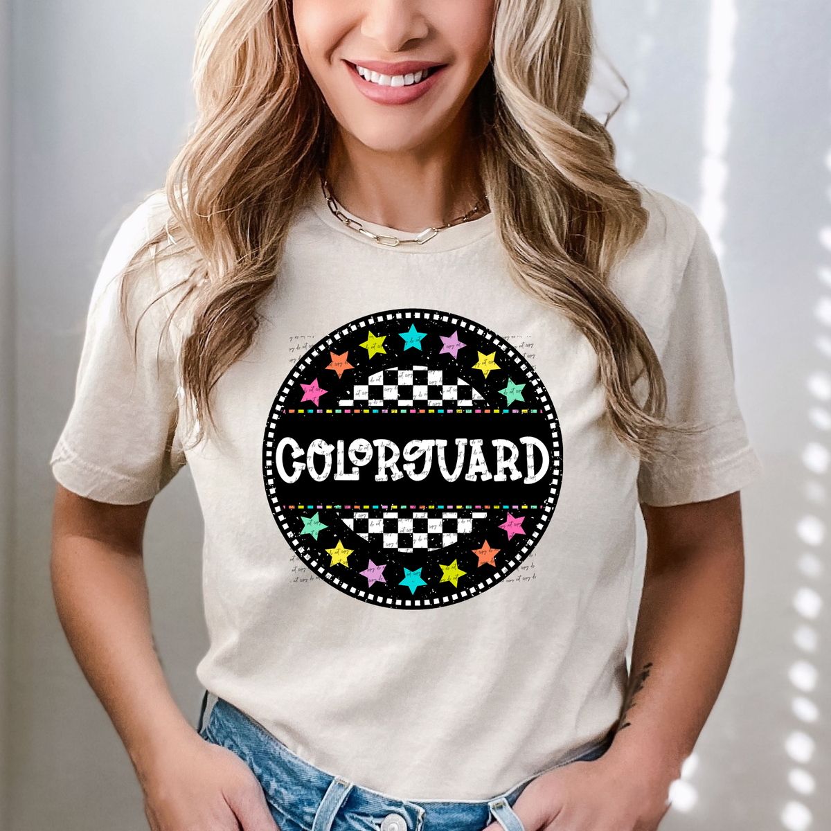 Colorguard (circle checkers and stars) 49687 DTF TRANSFER