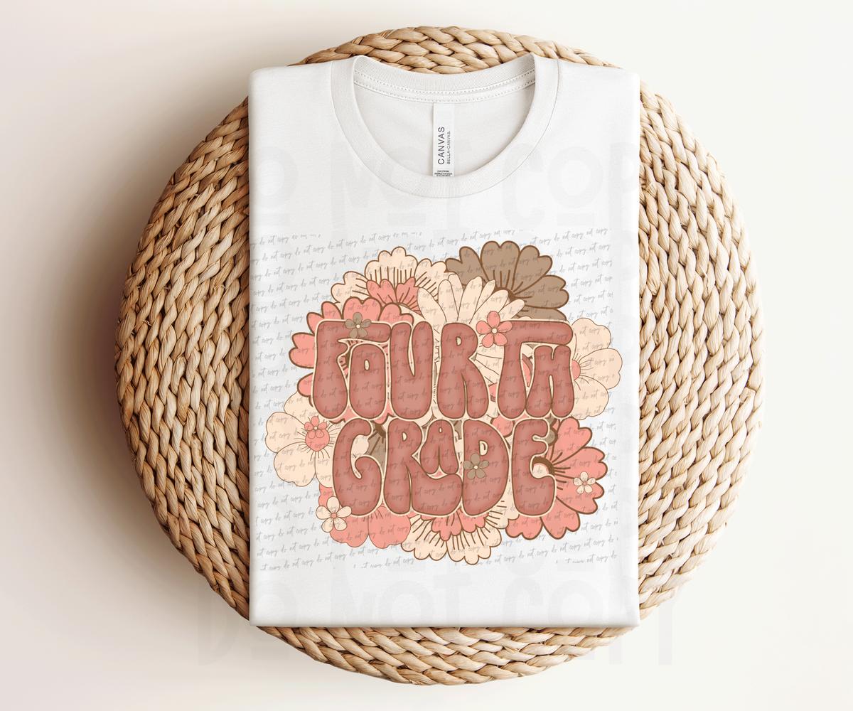 Fourth Grade (pastel florals) 30880 DTF transfer
