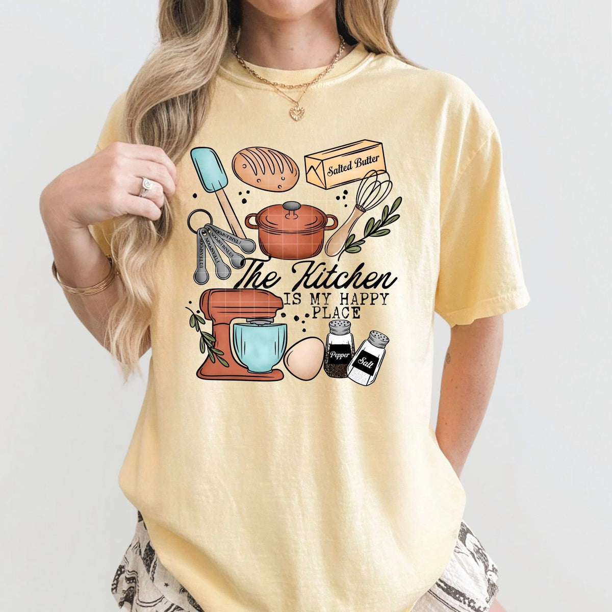 The kitchen is my happy place black words (CSC) DTF Transfer