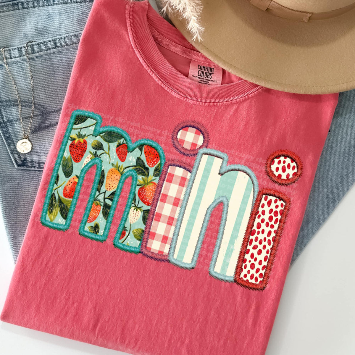 Mini strawberry patterns 95828 DTF transfer