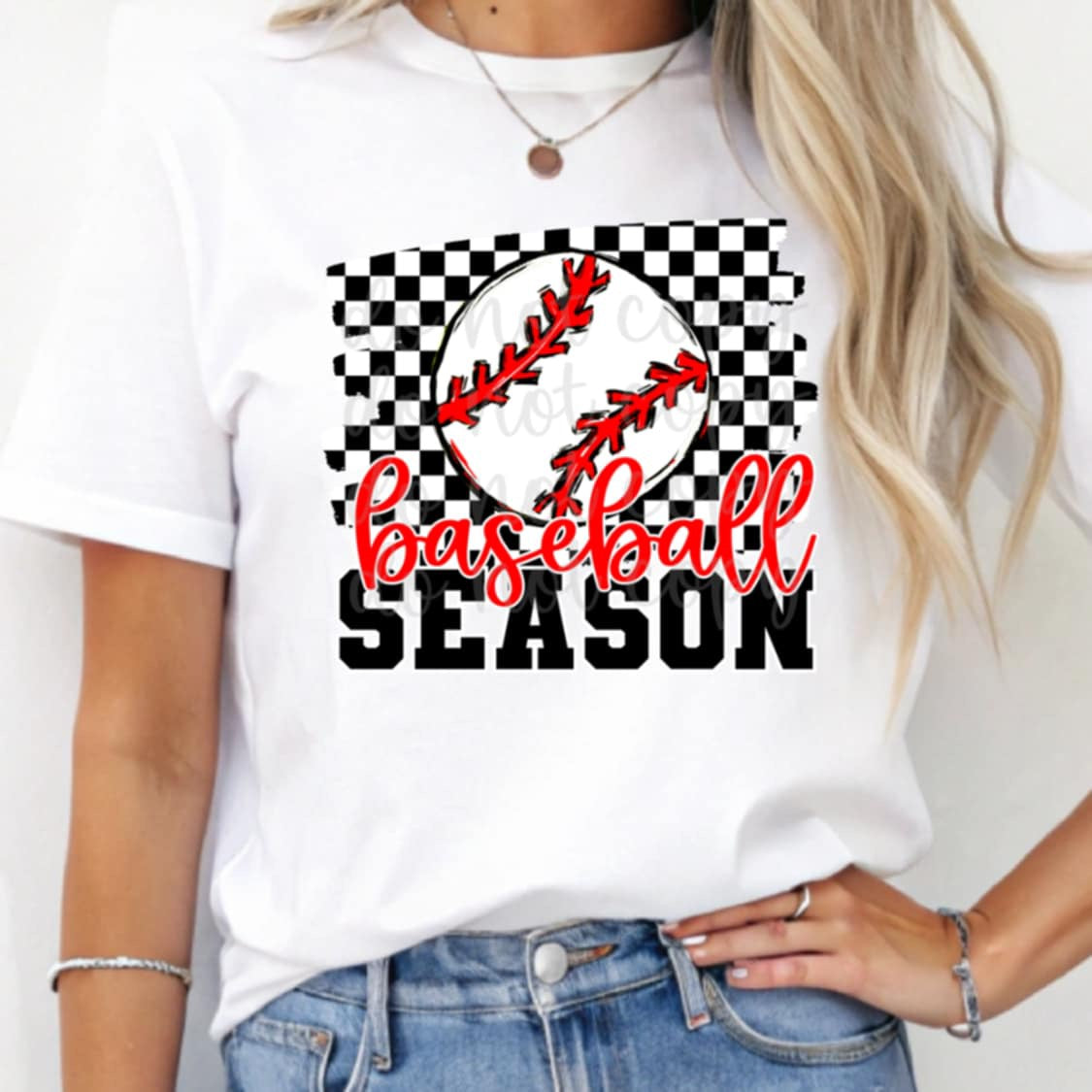 Baseball season red and black font 95953 DTF transfer