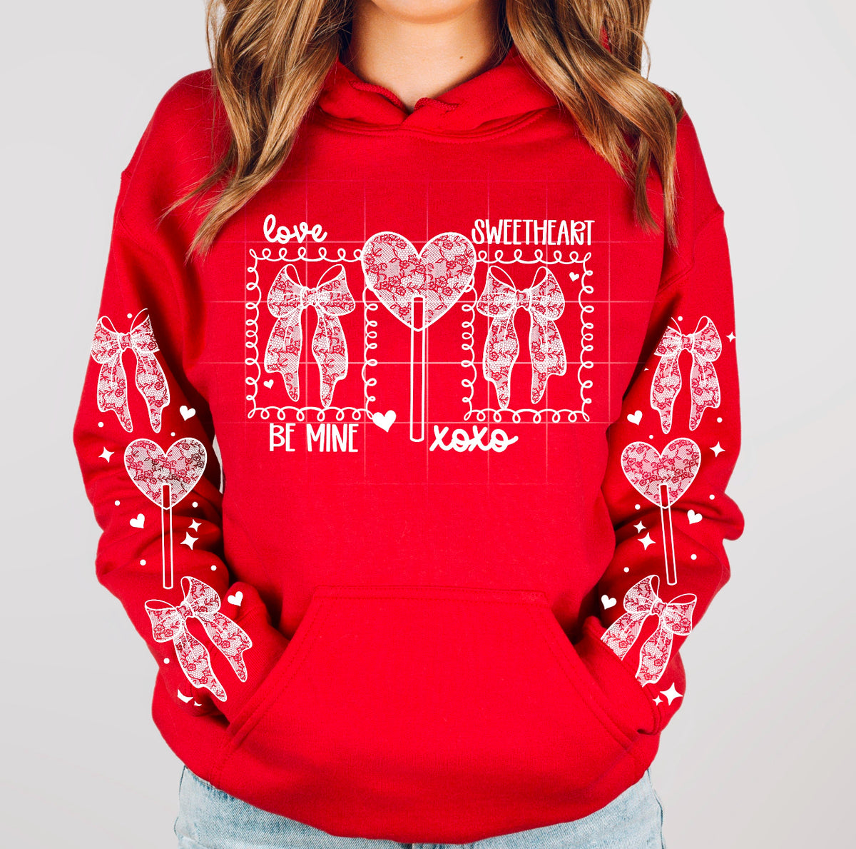 Lace Valentines Lollipop (front only) (CSC) DTF Transfer