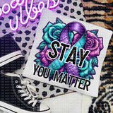 Stay you matter blue and purple (ECHT) 58773 DTF transfer