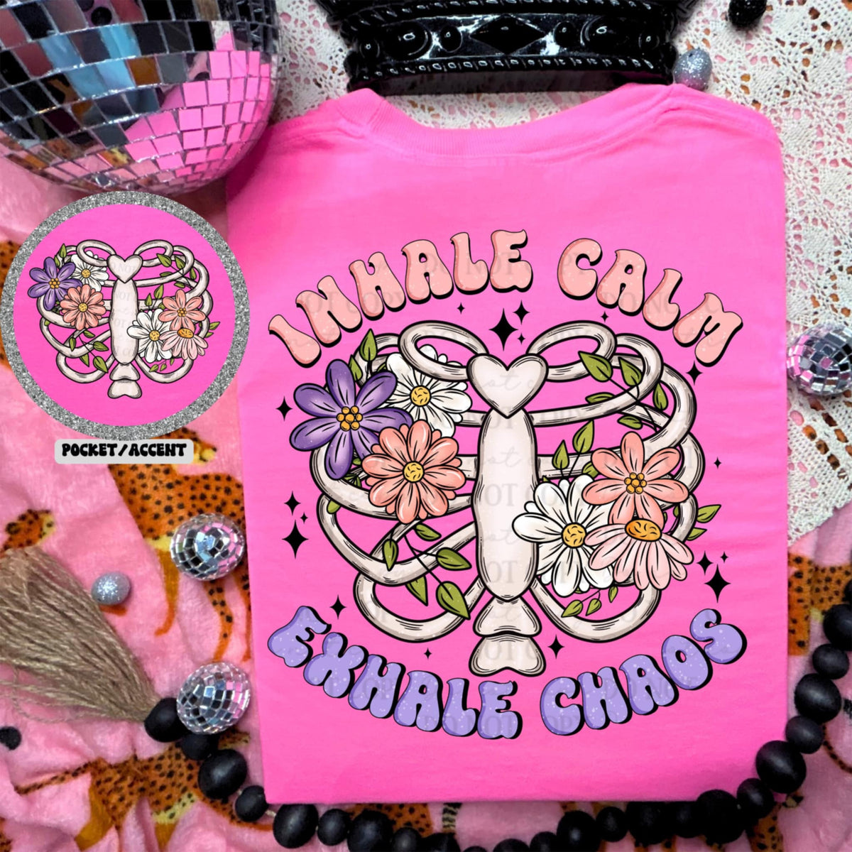 Inhale calm exhale chaos BACK (ABD) 92370 DTF transfer