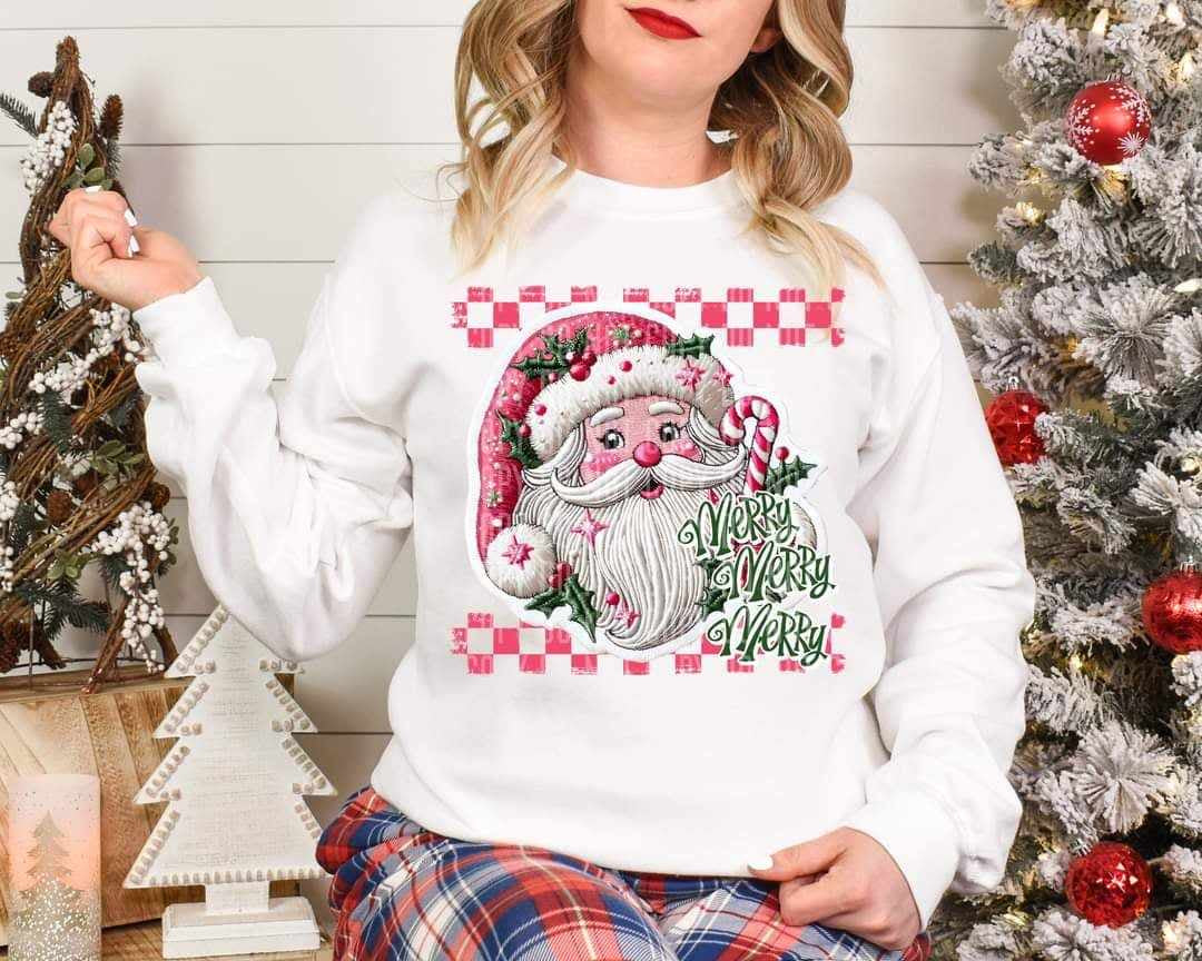 Merry stacked santa (caplinger) 64405 DTF transfer