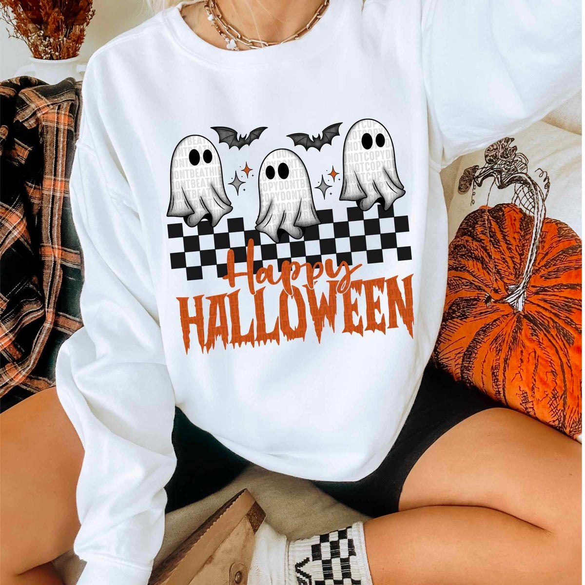 Happy Halloween ghosts 53520 DTF transfer
