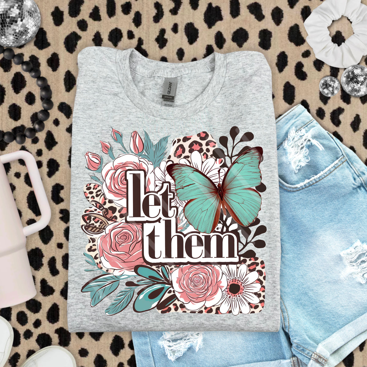 Let Them Butterfly Abstract Florals 110868 DTF transfer