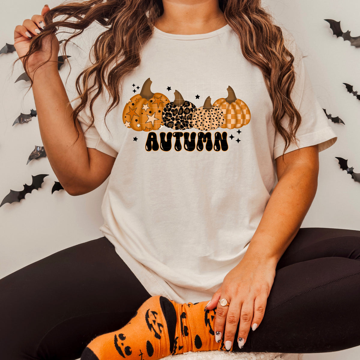 Autumn Pumpkins (stars, checker and leopard) CSC DTF transfer