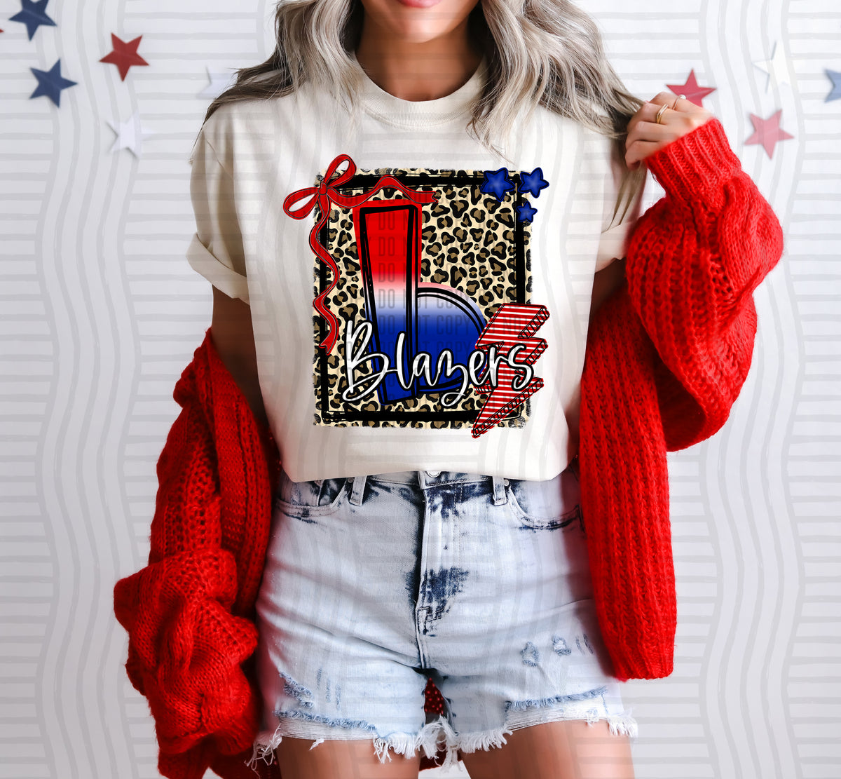 blazers Star Spangled Sass Mascots (Caplinger) DTF transfer