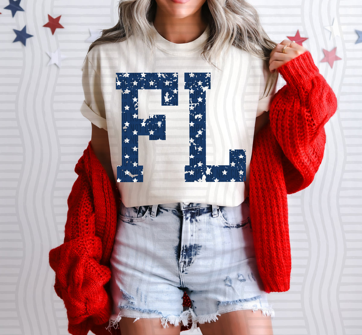 FL white stars (Caplinger) dtf transfer