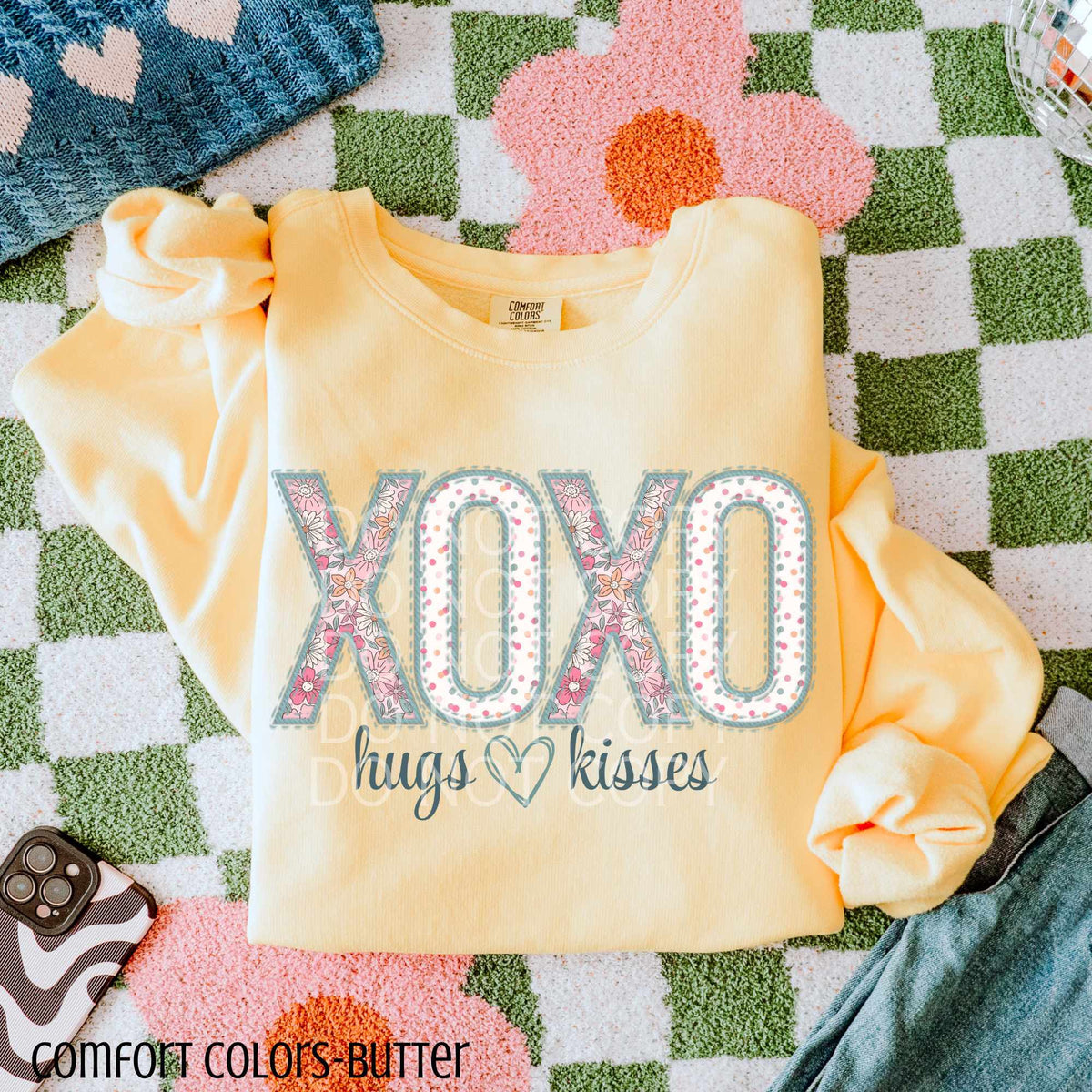 Xoxo floral and polka dot (CSG) 80139 DTF transfer