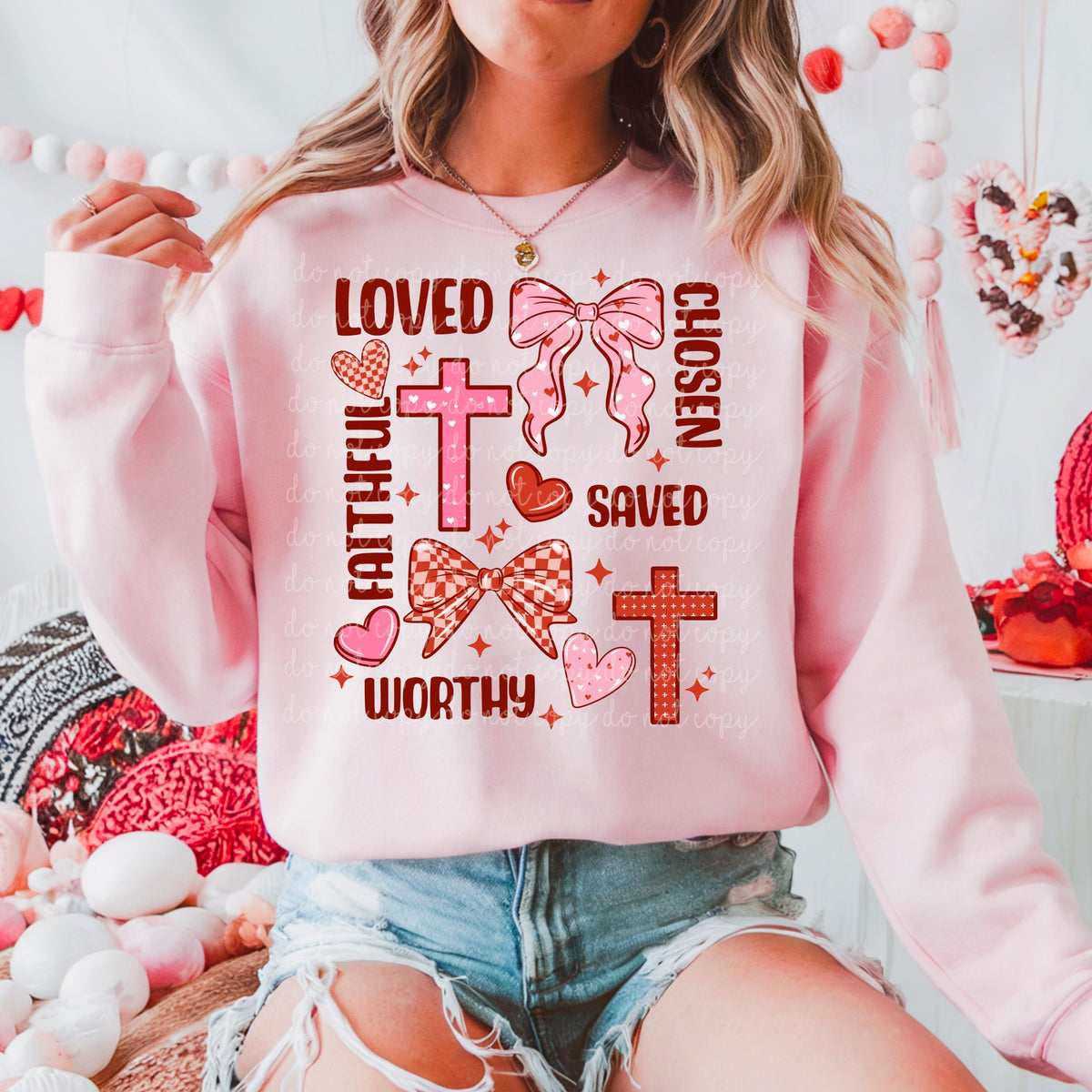 Loved Chosen Bow Collage (exclusive) DTF Transfer