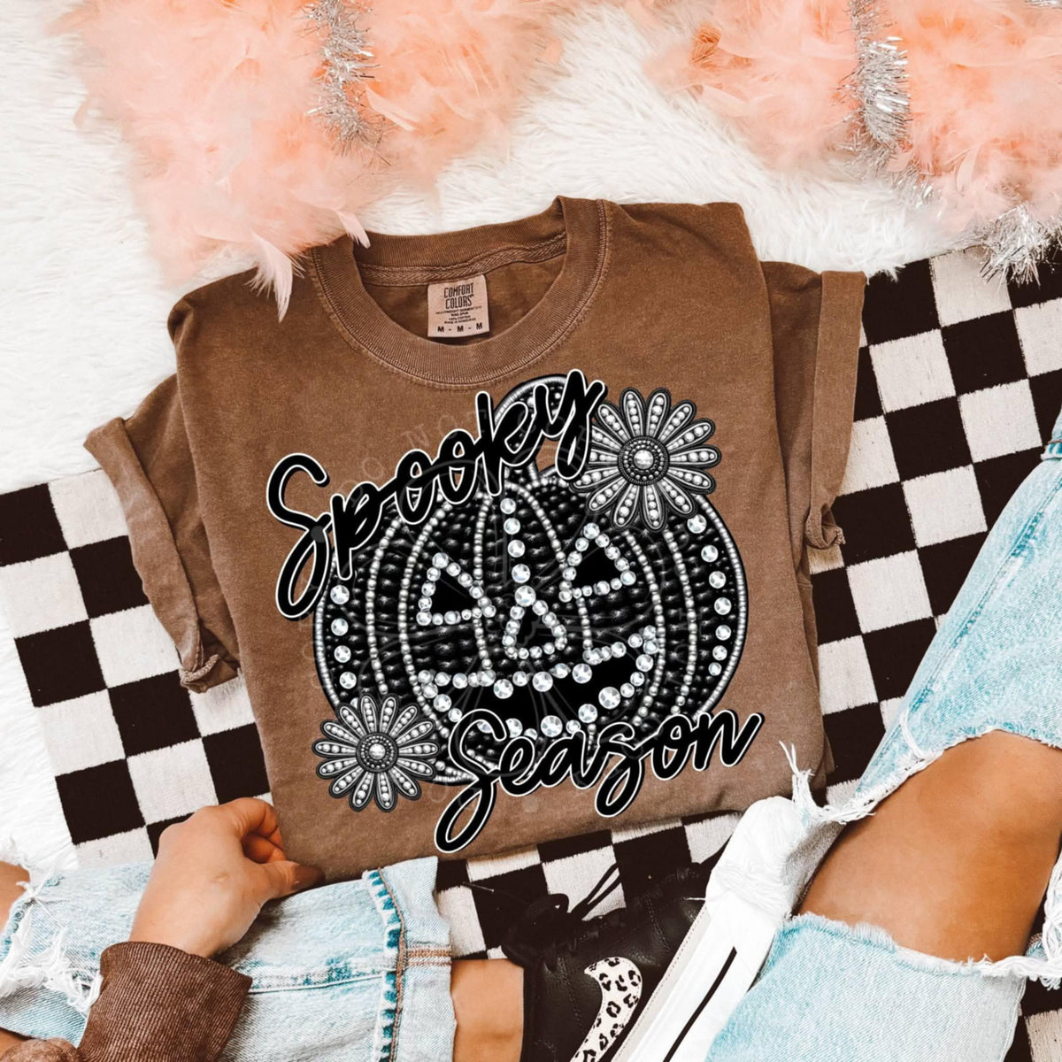 Spooky Season Rhinestone Jack O Lantern (lyttle) DTF transfer