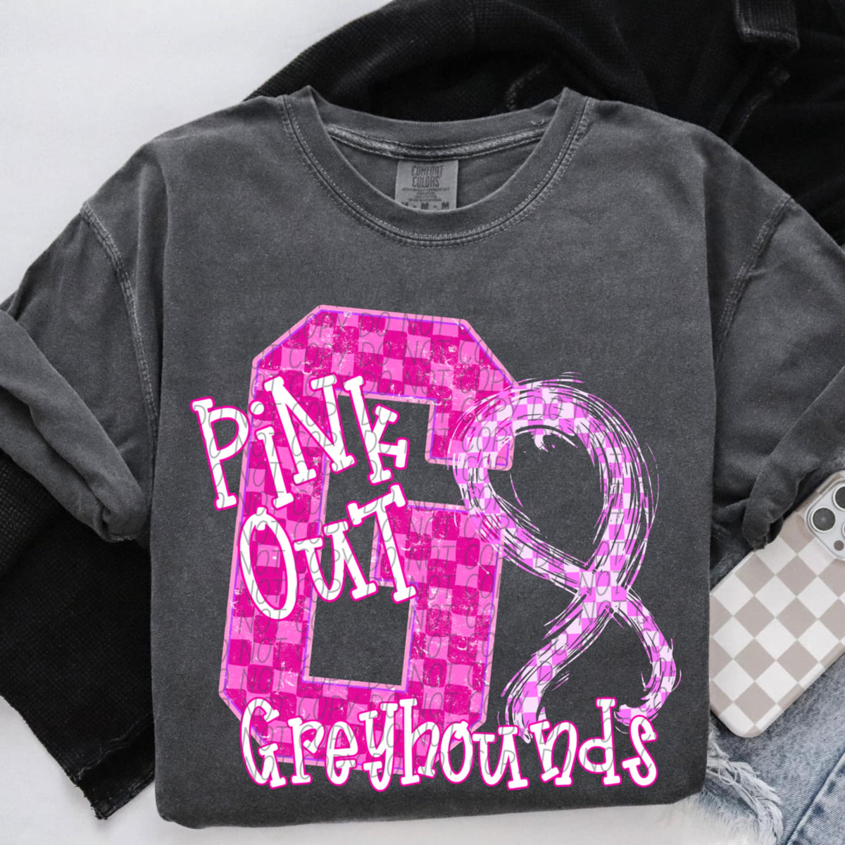 Greyhounds Pink Out Varsity (city) DTF Transfer