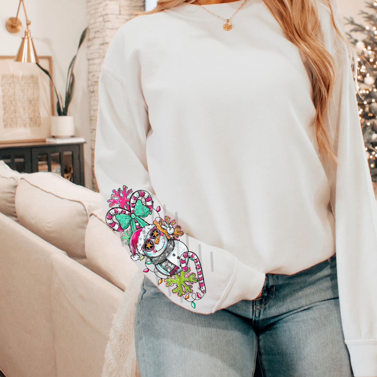 Snowman selfie sleeve (AG) 113779 DTF Transfer