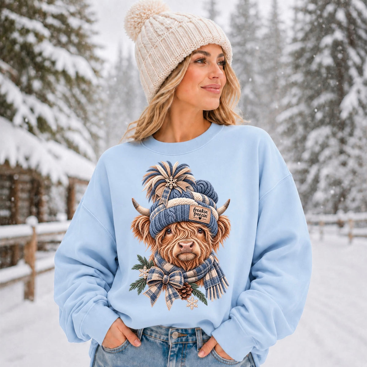 Winter highland blue beanie Tuesday Deal DTF
