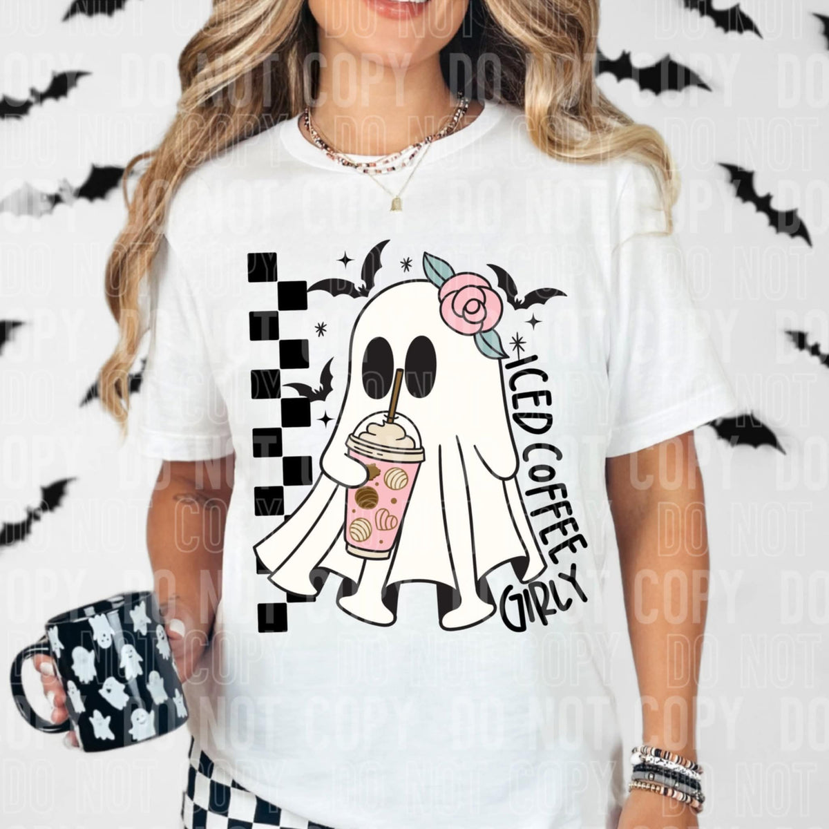 Iced Coffee Girly ghost SBB DTF transfer