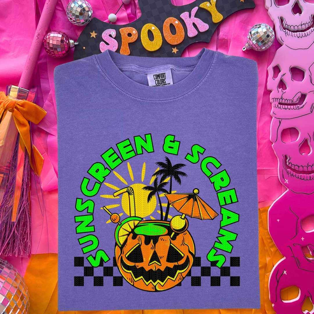 Sunscreen & screams (HW) 50214 DTF transfer