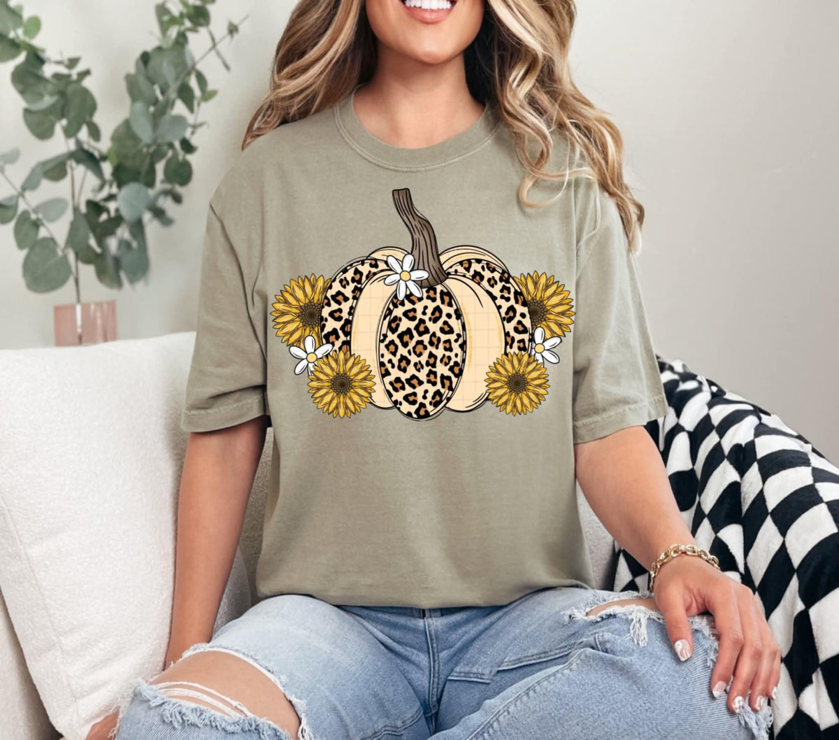 Sunflower Cheetah Pumpkin (Linda) DTF Transfer