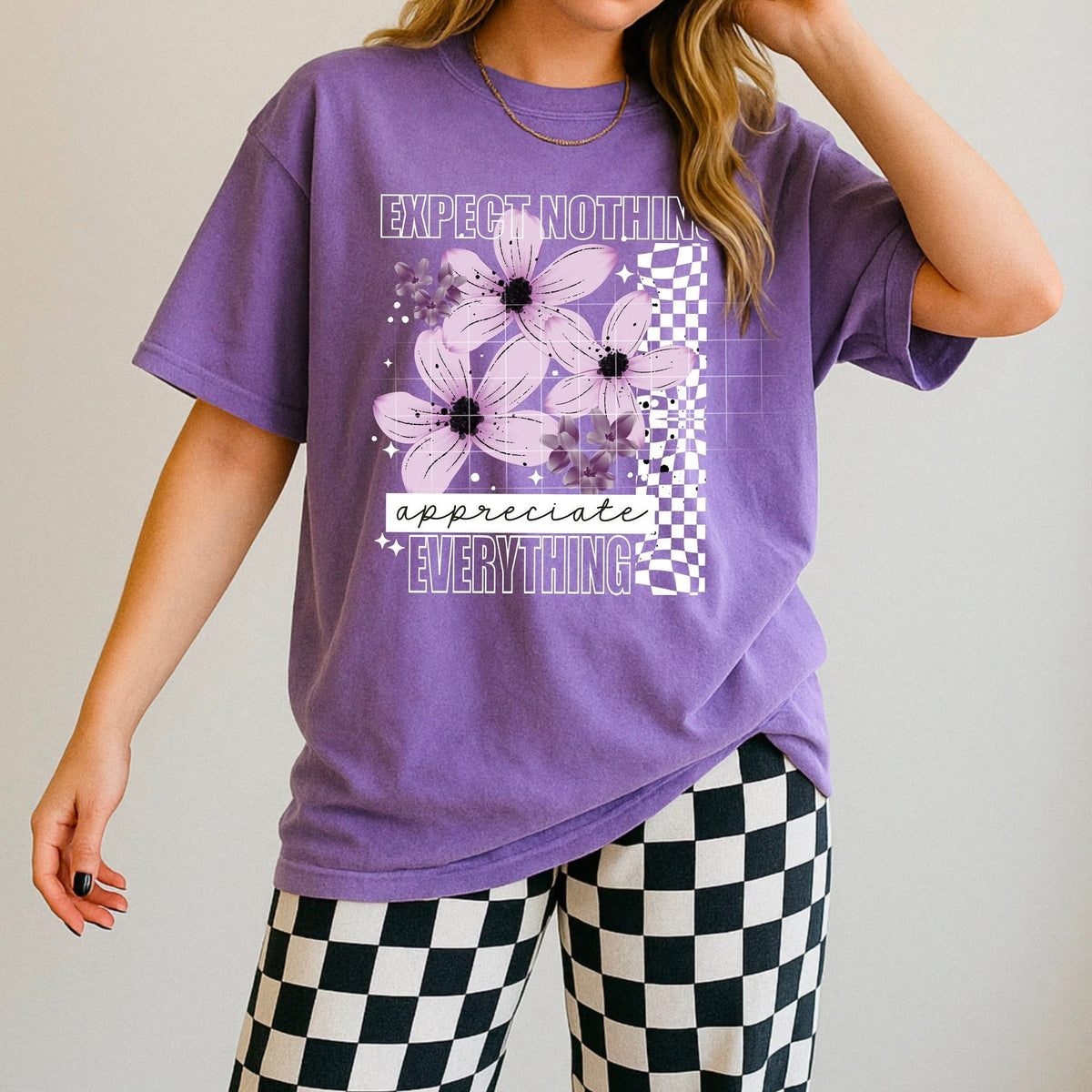 Expect nothing appreciate everything (white words) CSC DTF TRANSFER