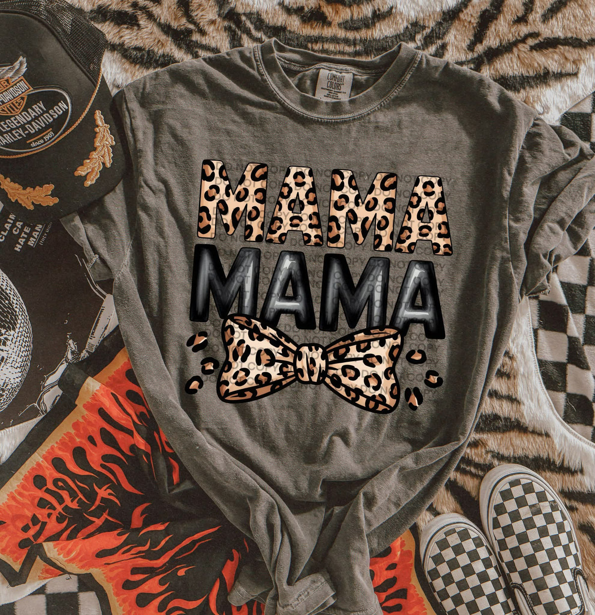 Mama leopard and black bow  (SCG) DTF TRANSFER