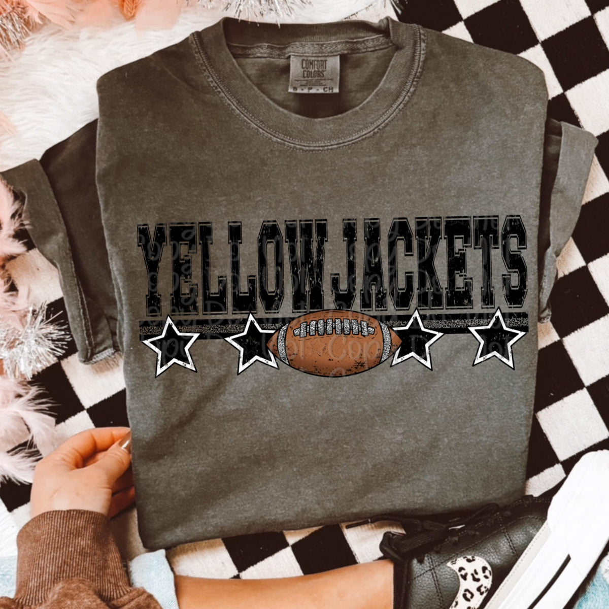 Yellowjackets stars and football (Virgo) 109943 DTF transfer