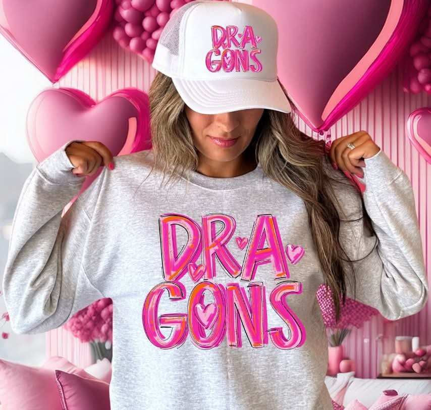 Dragons pink brushstroke (S&G) 79636 DTF transfer